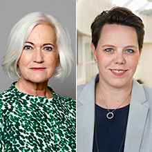 Acko Ankarberg Johansson, sjukvårdsminister och Marie Morell, ordförande SKR:s sjukvårdsdelegation. 